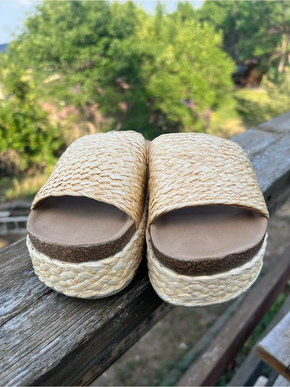 Not Rated Natural Woven Slide Sandals  Style: Anna Size: 6
